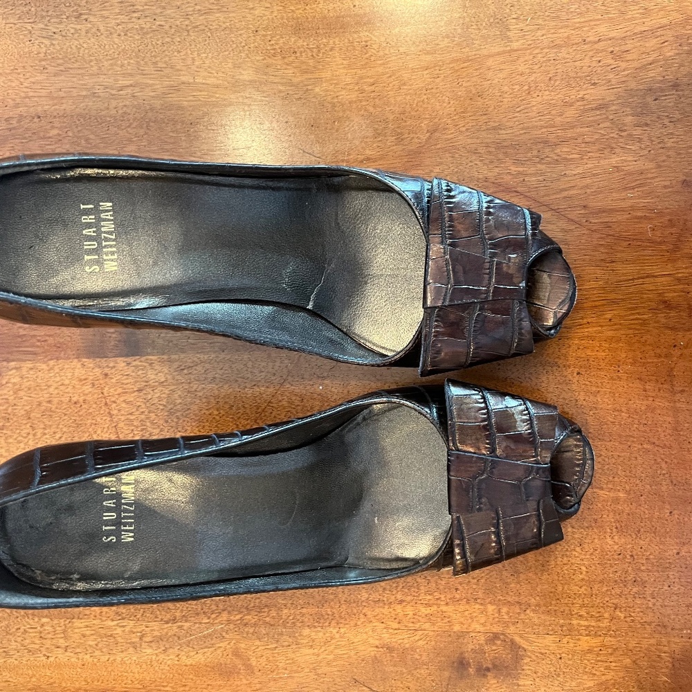 Stuart Weitzman Open Toed Heel With Bow - image 3